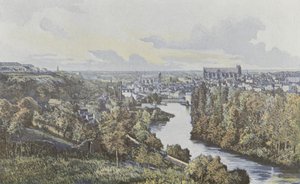 Poitiers, generell visning, tatt fra bakkene til g-banken til Clain av French Photographer