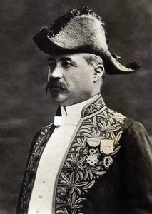 Portrett av Emile Faguet (1847-1916), litteraturkritiker, litteraturhistoriker og fransk essayist. av French Photographer