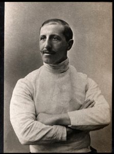 Portrett av Giuseppe Pini (f. 1853), italiensk fekter. av French Photographer