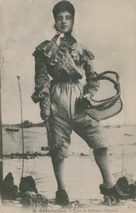 Postkort av en østersfisker, sendt i 1913 av French Photographer