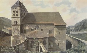 Saint-Chef, kirke, Cote de labside av French Photographer