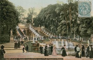Saint-Cloud - fossefall bygget under Louis XIV av Lepautre og Mansart. Fosser bygget til ære for Louis XIV av Antoine Le Pautre og Jules Hardouin Mansart. Postkort sendt i 1913. av French Photographer