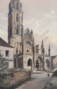 Saint-Pere-sous-Vezelay, kirke, NW-fasade (før restaurering) av French Photographer