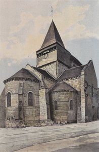 Sancergues, kirke, ensemble N E av French Photographer