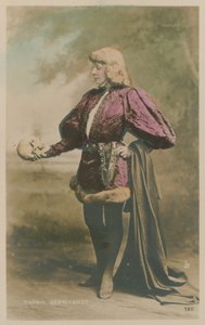 Sarah Bernhardt i kostyme som Hamlet av French Photographer