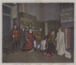 Scene fra en produksjon av Gringoire, av Theodore de Banville (fargefoto) av French Photographer