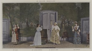 Scene fra en produksjon av Le Malade Imaginaire, av Moliere (fargefoto) av French Photographer