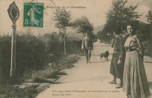 Suvenir fra den fransk-tyske grensen. Postkort sendt i 1913. av French Photographer