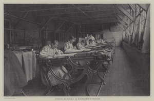 Studentverksted ved Beauvais Tapestry Manufacture, Frankrike (s/hv-bilde) av French Photographer