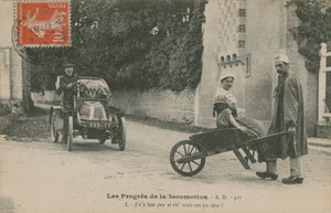 The Progress of Locomotion, postkort sendt i 1913 av French Photographer
