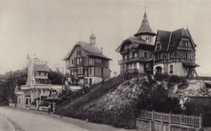 Den sveitsiske landsbyen og rue Saint-Jean, Le Touquet, i 1893 av French Photographer