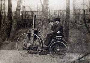 Det første dampkjøretøyet kjørt av greven av Dion av French Photographer