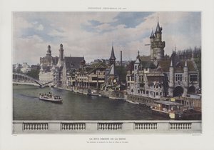Høyre bredd av Seinen under Exposition Universelle 1900, Paris (fargebilde) av French Photographer