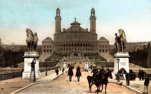 Trocadero-palasset bygget for verdensutstillingen i Paris i 1878, ca. 1906 (bilde) av French Photographer