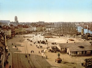 Utsikt over Dunkirk havn, 1890-1900 av French Photographer