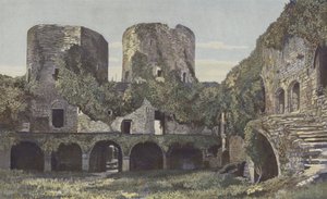 Villanraut, Chateau, side av gårdsplassen av French Photographer