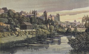 Glass, Chateau, Utsikt mot nord tatt fra dalen av French Photographer