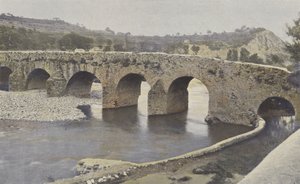 Viviers, romansk bro, på Escoutay, oppstrøms utsikt av French Photographer