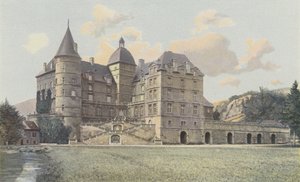 Vizille, Chateau de Lesdiguieres, utsikt over parken av French Photographer