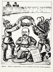 Zola - Takk, kamerater, dere yter i det minste meg rettferdighet, fra Histoire de la Troisieme Republique, Vol. I, Politisk historie, pub.1933 (litho) av French Photographer