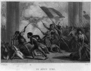 10. august 1792 (Royalty Fall) - i "" French Revolution"" av Thiers. 1800-tallet av French School