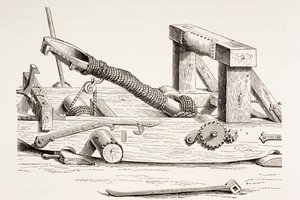 Mangonel fra 1400-tallet, fra Les Arts au Moyen Age, utgitt 1873 av French School