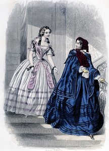2 fashionable women - in “” Journal des Demoiselles”” 1852. av French School