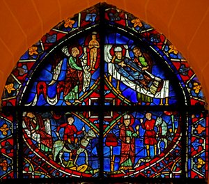 4 paneler fra St Germain-vinduet (w29b) av French School