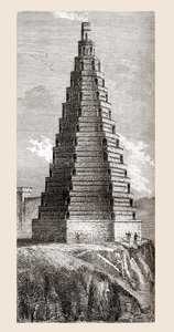 En skildring fra 1800-tallet av The Tower of Order, ødelagt i 1644, Boulogne-sur-Mer, Frankrike, fra 
