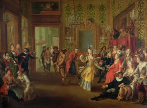En Bal Pare under karnevalet, ca. 1710 av French School