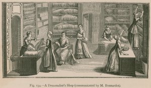 A Dressmakers Shop (kommunisert av M. Bonnardot) av French School