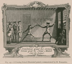 En fekteskole (illustrert plakat), formidlet av M. Bonnardot av French School