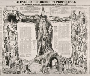 En historisk og profetisk kalender av Michel Nostradame (Nostradamus) (1503-66) 1847 av French School