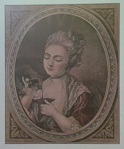 En dame som drikker sjokolade av French School