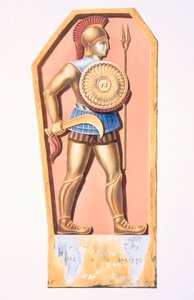 En lykaonisk soldat, kopi av en gravstein fra en koloni i Konya, Tyrkia, fra Description de lAsie Minore laget etter ordre fra den franske regjeringen 1833-37 av Charles Texier, utgitt 1847, Paris av French School