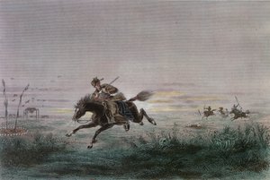 En postmann fra American Pony Express blir angrepet av indianere