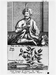 A Pot for Making Coffee, illustrasjon fra New and Curious Treatise on Coffee, Tea and Chocolate av Philippe Sylvestre Dufour, La Haye, publisert 1693 av French School