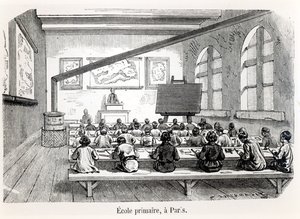 En barneskole i Paris, fra Almanach du Magasin Pittoresque, 1975 av French School