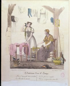 Et rom i sjette etasje, gravert av Montoux og Cheyere, 1830 av French School