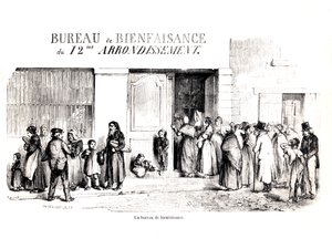Et velferdskontor i Paris 12. arrondissement, ca. 1870 av French School