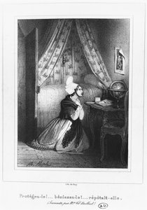 En ung kvinne fra Normandie, ca. 1830-40 av French School