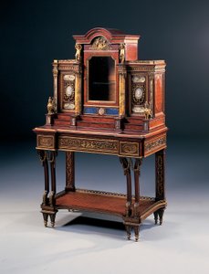 A bureau de dame, av Maison Millet, ca. 1880 (ormolu og halvedelstener montert på valnøtt og mahogni) (362850) av French School