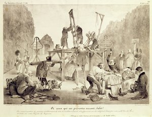 Salut!, plate 406 og 407, nr.194, La Caricature, trykt av Delaunois av French School