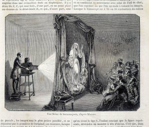 En fantasmagorie-scene etter projeksjon - i "" Pittoresk butikk"" av French School