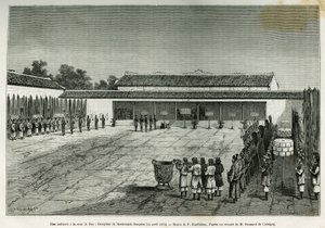 En høring ved domstolen i Hue (Vietnam), mottak av den franske ambassaden, 14. april av French School