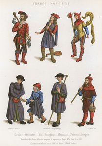 En fangevokter, en minstrel, en tosk, borgerskap, en tigger, en pilegrim og en hyrde av French School