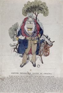 En mann beskyttet mot kolera, ca. 1831 av French School