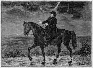 A priest blasted on his horse. av French School