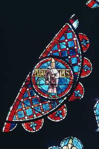 En profet, detalj fra nordrosevinduet, ca. 1223 av French School