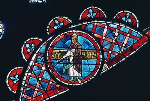 En profet, detalj fra nordrosevinduet, ca. 1223 av French School